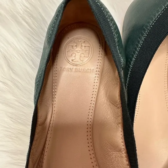 Tory Burch Dark Green Ballet Flats