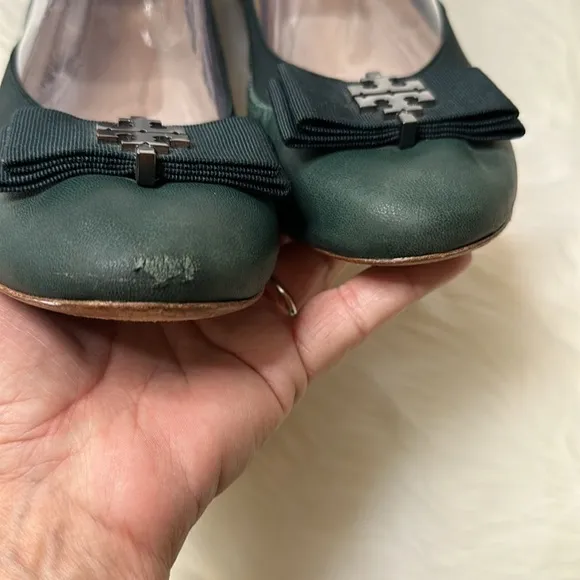 Tory Burch Dark Green Ballet Flats