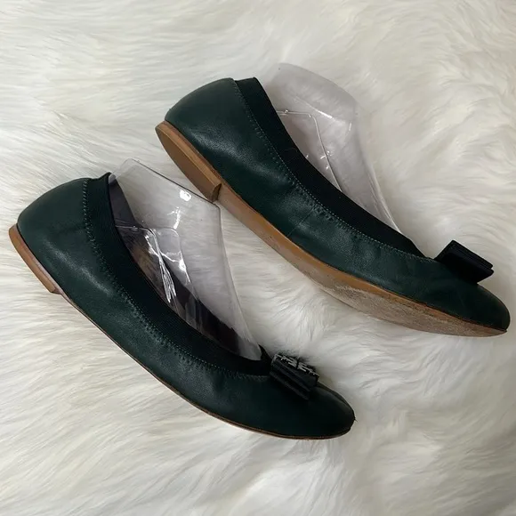 Tory Burch Dark Green Ballet Flats