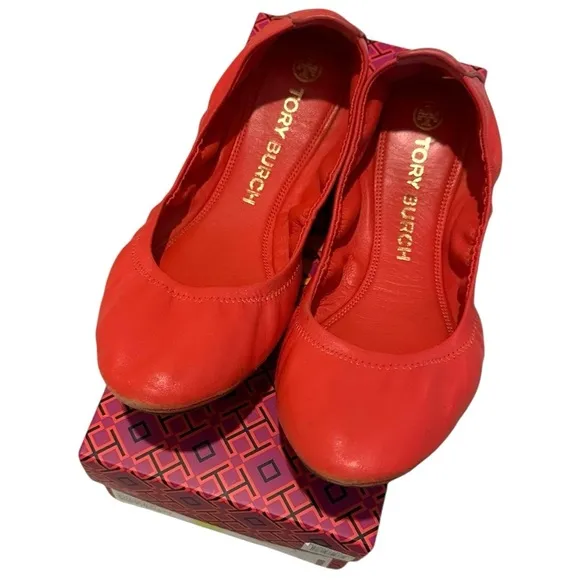 Tory Burch | Eddie Ballet Flats Soft Lamb, Bright Samba, Sz 10
