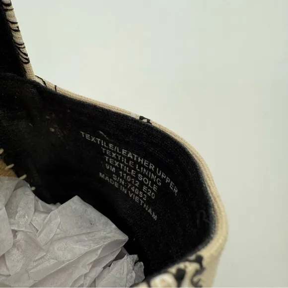 Tory Burch Espadrille Canvas AMERICANA BANDANA  Ivory Size 9M
