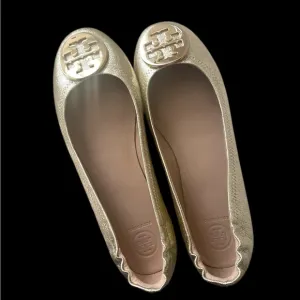 Tory Burch Gold Ballet Flats, Size 9