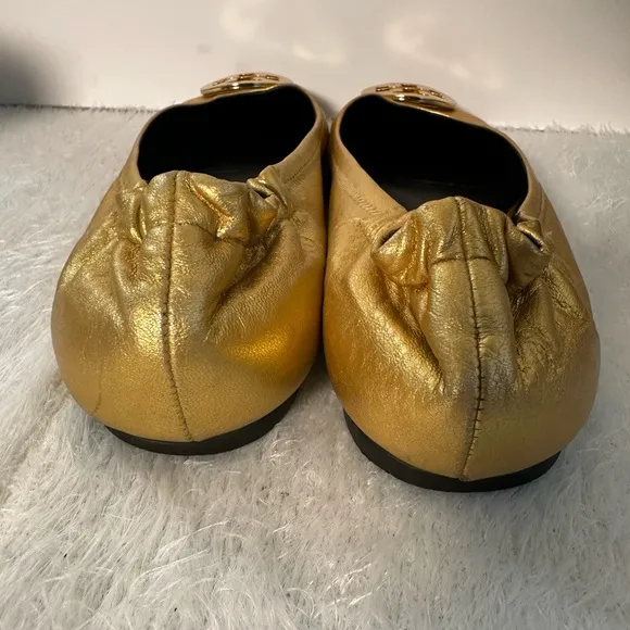 Tory Burch Gold Flats with Metallic Finish 💎