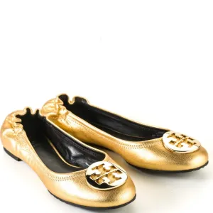 Tory Burch Gold Flats with Metallic Finish 💎