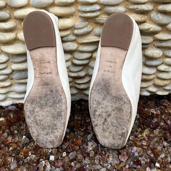 Tory Burch Ivory Tory Charm Woven Leather Loafers. Size 8M. VGUC!
