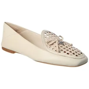 Tory Burch Ivory Tory Charm Woven Leather Loafers. Size 8M. VGUC!