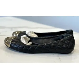 Tory Burch Kaitlin Ballet Flats in Quilted Black Leather Size 8