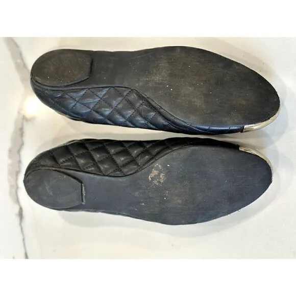 Tory Burch Kaitlin Ballet Flats in Quilted Black Leather Size 8