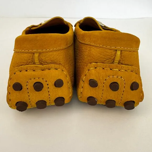 Tory Burch Kendrick Driving Loafers in Royal Tan Tumbled Leather Flats 10M