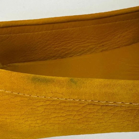 Tory Burch Kendrick Driving Loafers in Royal Tan Tumbled Leather Flats 10M
