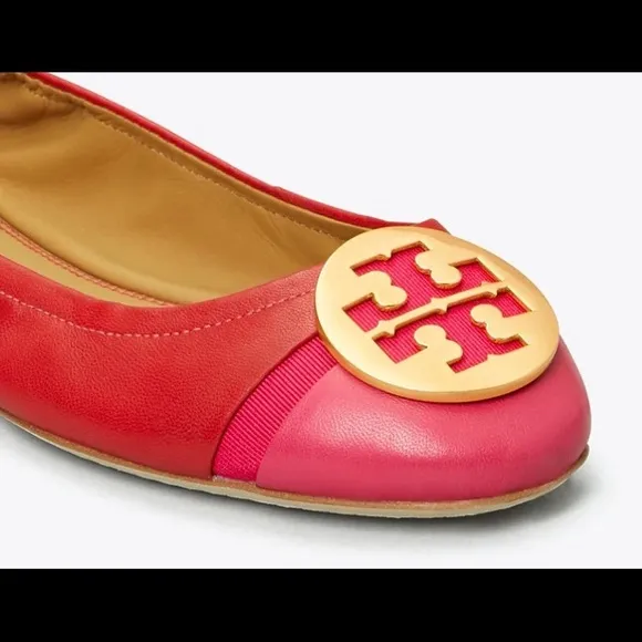 Tory Burch Ladies Minnie Patent Cap-Toe Ballet Flats NEW