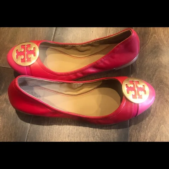 Tory Burch Ladies Minnie Patent Cap-Toe Ballet Flats NEW