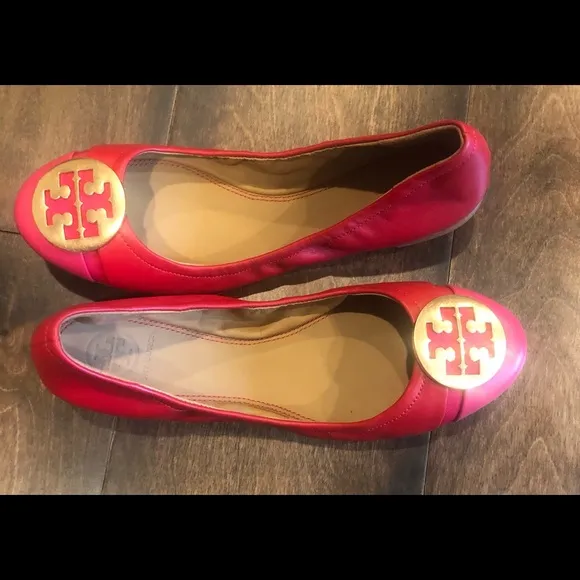 Tory Burch Ladies Minnie Patent Cap-Toe Ballet Flats NEW