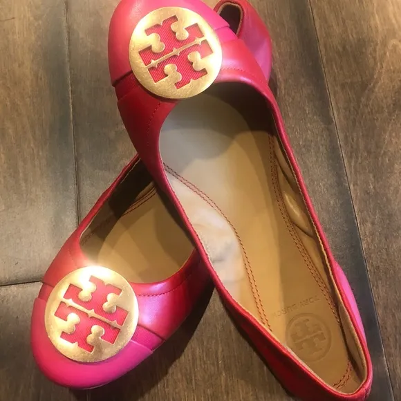 Tory Burch Ladies Minnie Patent Cap-Toe Ballet Flats NEW