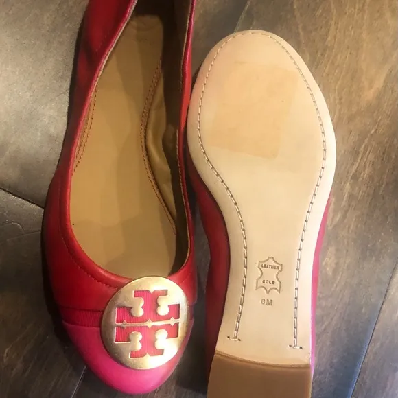 Tory Burch Ladies Minnie Patent Cap-Toe Ballet Flats NEW