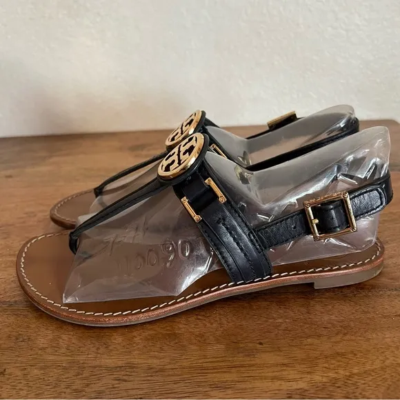 Tory Burch Leather Ankle Strap Thong Sandals Size 5.5 M