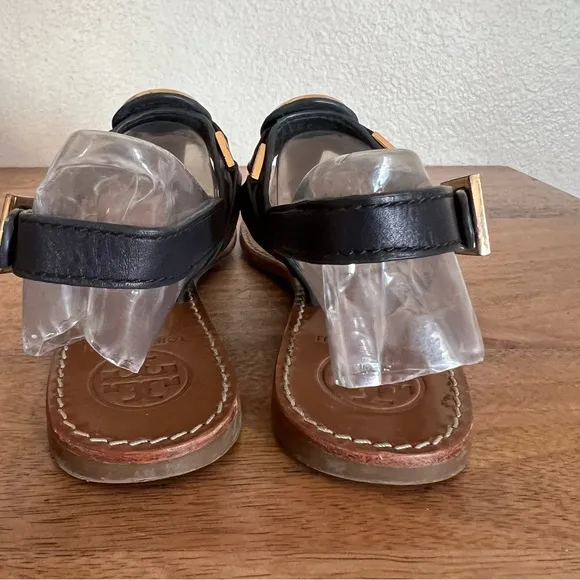 Tory Burch Leather Ankle Strap Thong Sandals Size 5.5 M