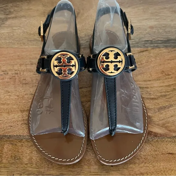 Tory Burch Leather Ankle Strap Thong Sandals Size 5.5 M