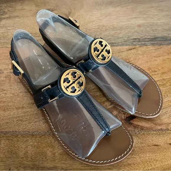 Tory Burch Leather Ankle Strap Thong Sandals Size 5.5 M
