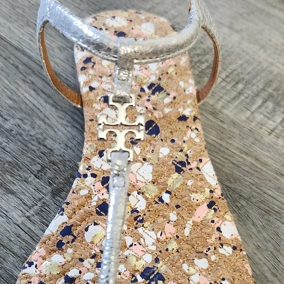 Tory Burch Marion Confetti Quilted T-Strap Sandals