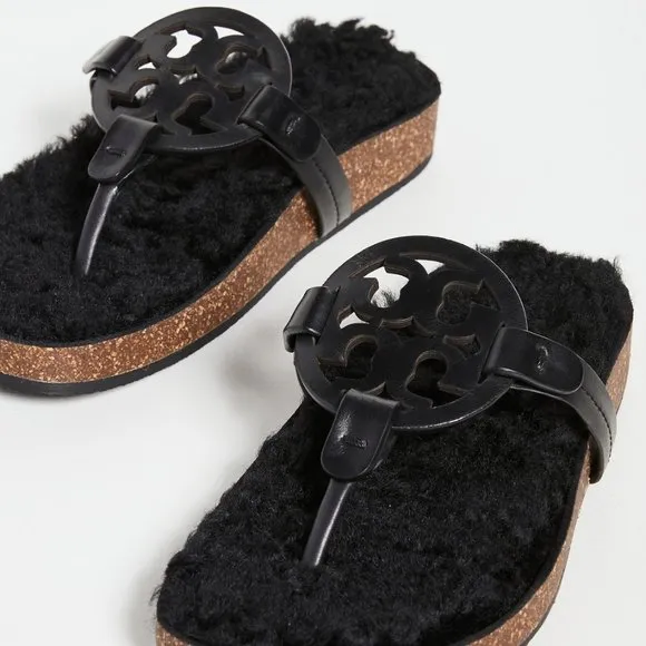 Tory Burch Miller Cloud Shearling Sandals