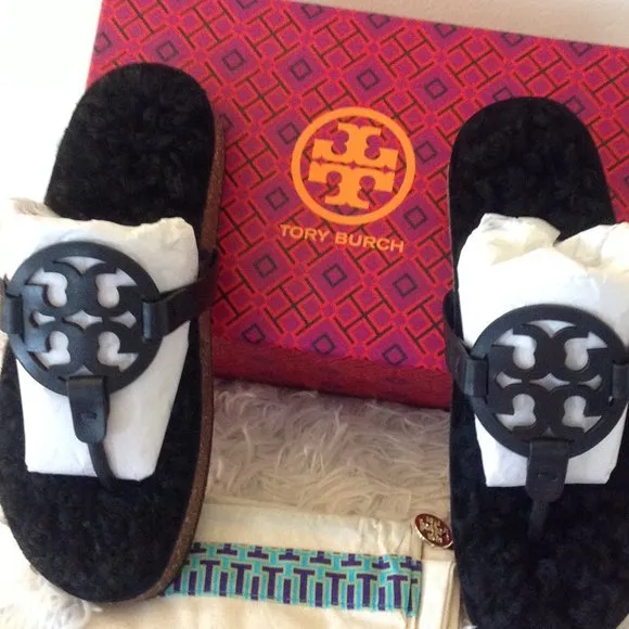 Tory Burch Miller Cloud Shearling Sandals