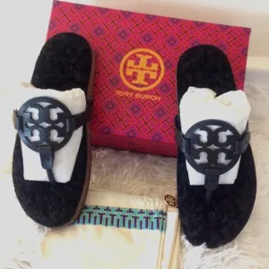 Tory Burch Miller Cloud Shearling Sandals