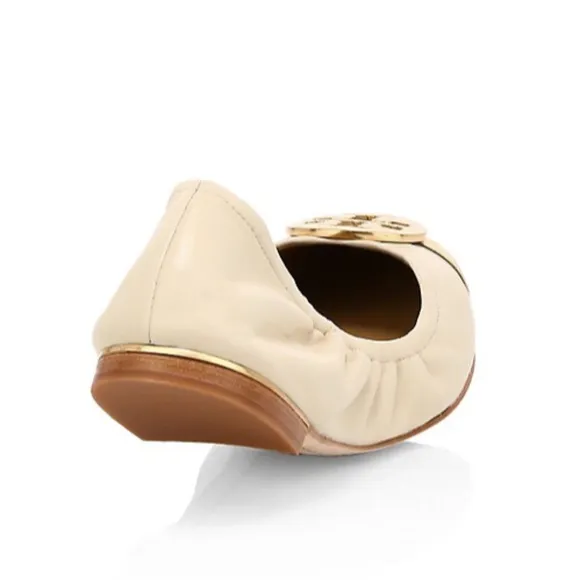 Tory Burch Minnie Cap-Toe Leather Ballet Flats