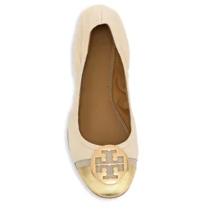 Tory Burch Minnie Cap-Toe Leather Ballet Flats