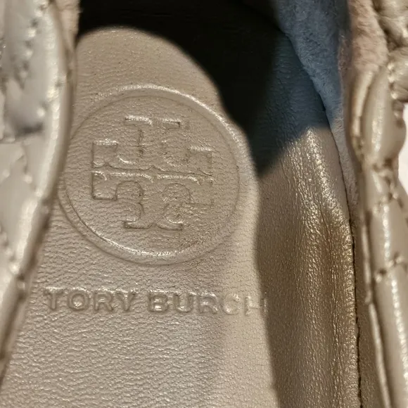Tory Burch Minnie Quilted Leather Travel Ballet Flat Brown Sz 6.5 #50736
