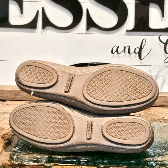 Tory Burch Minnie Quilted Leather Travel Ballet Flat Brown Sz 6.5 #50736