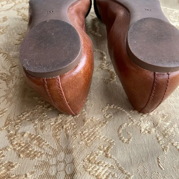 Tory Burch Noel 2Tone black patent leather &amp; brown Ballet Flats