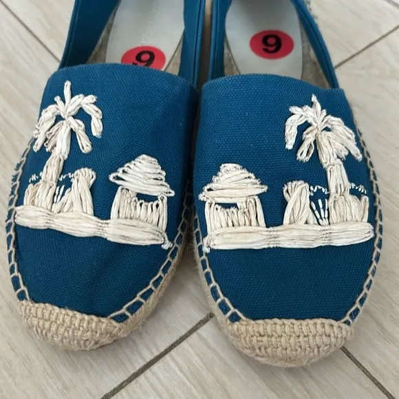 Tory Burch palm tree canvas espadrilles