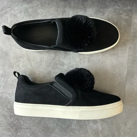 Tory Burch Pom Pom Suede Platform Sneakers