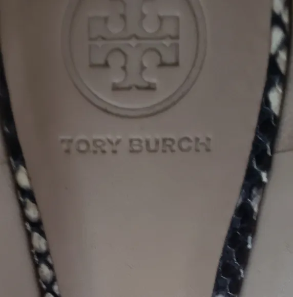 💫TORY BURCH Python Raleigh Logo Ballet Flats