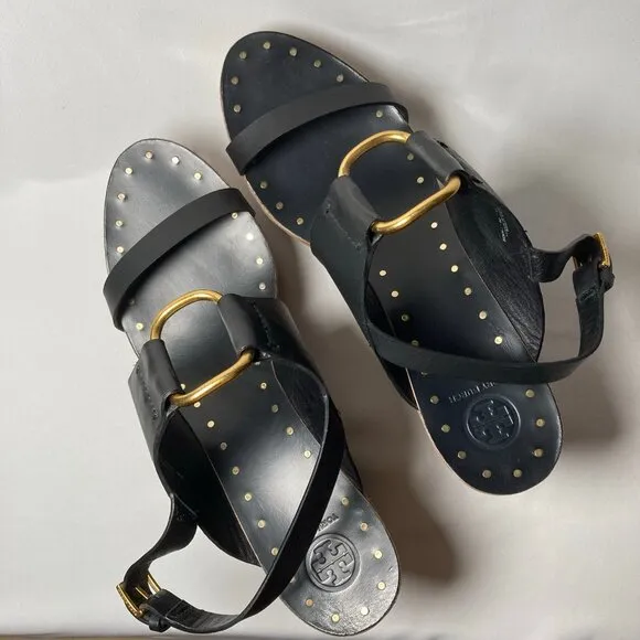 Tory Burch Ravello Black Wedge Sandals