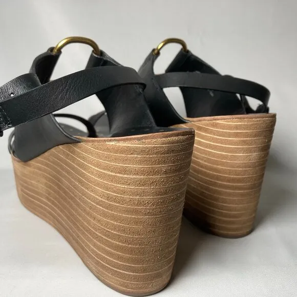 Tory Burch Ravello Black Wedge Sandals