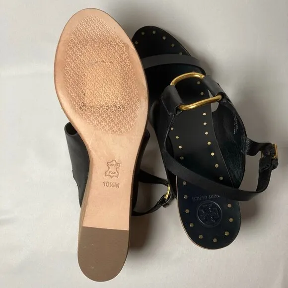 Tory Burch Ravello Black Wedge Sandals