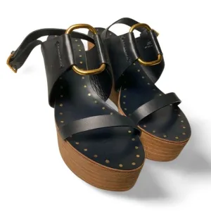 Tory Burch Ravello Black Wedge Sandals