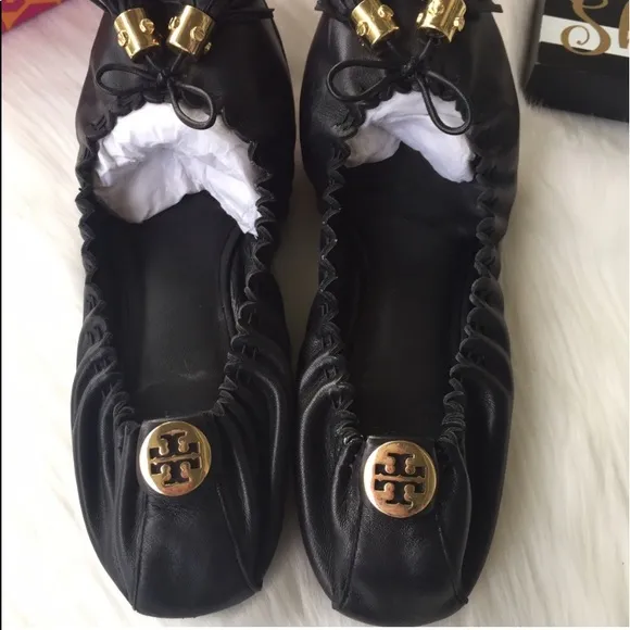 Tory Burch Reese Mestico Flats Black (Tassels) – Size 8 1/2
