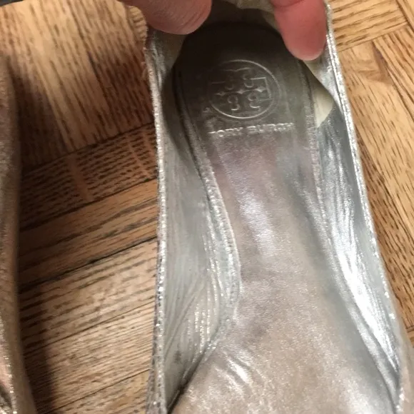 Tory Burch Reva Metallic Leather Flat