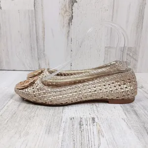 Tory Burch Reva Pasedena Woven Ballet Gold Flats #202