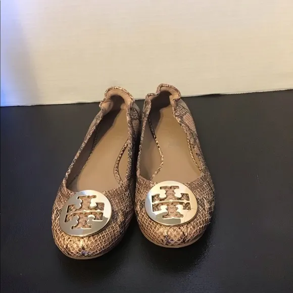 Tory Burch Reva Snakeskin Ballet Flats