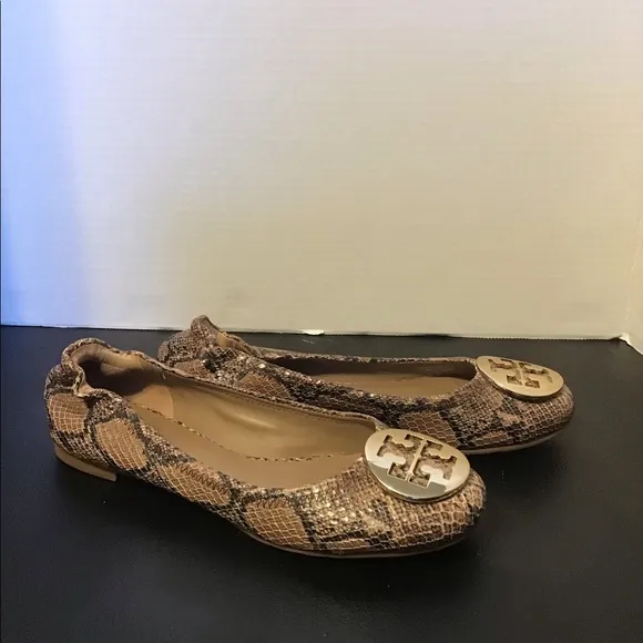 Tory Burch Reva Snakeskin Ballet Flats
