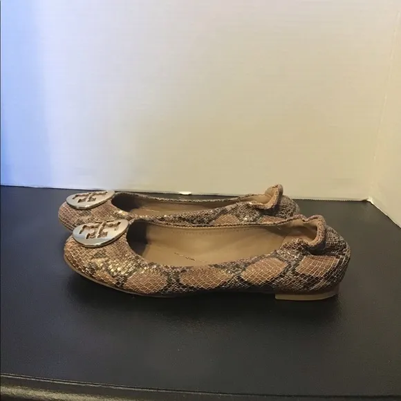 Tory Burch Reva Snakeskin Ballet Flats