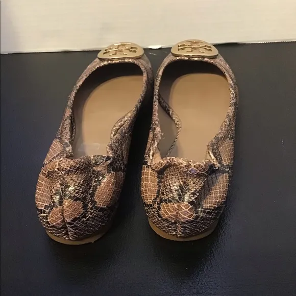 Tory Burch Reva Snakeskin Ballet Flats