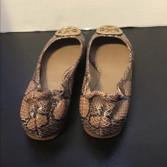 Tory Burch Reva Snakeskin Ballet Flats