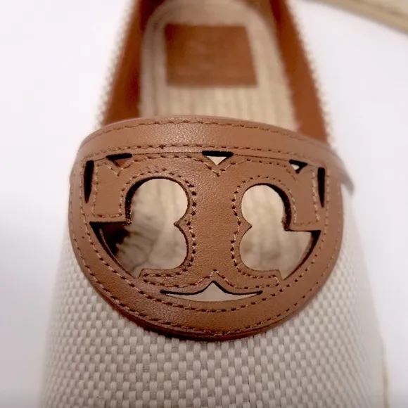 Tory Burch Sidney espadrille - luggage canvas / calf leather shoes
