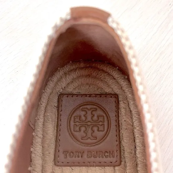 Tory Burch Sidney espadrille - luggage canvas / calf leather shoes