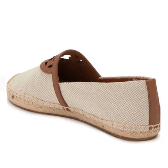 Tory Burch Sidney espadrille - luggage canvas / calf leather shoes
